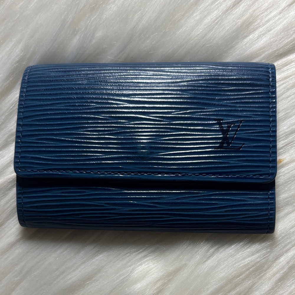 Louis Vuitton Deep Blue Epi Leather Compact Key/Card Holder